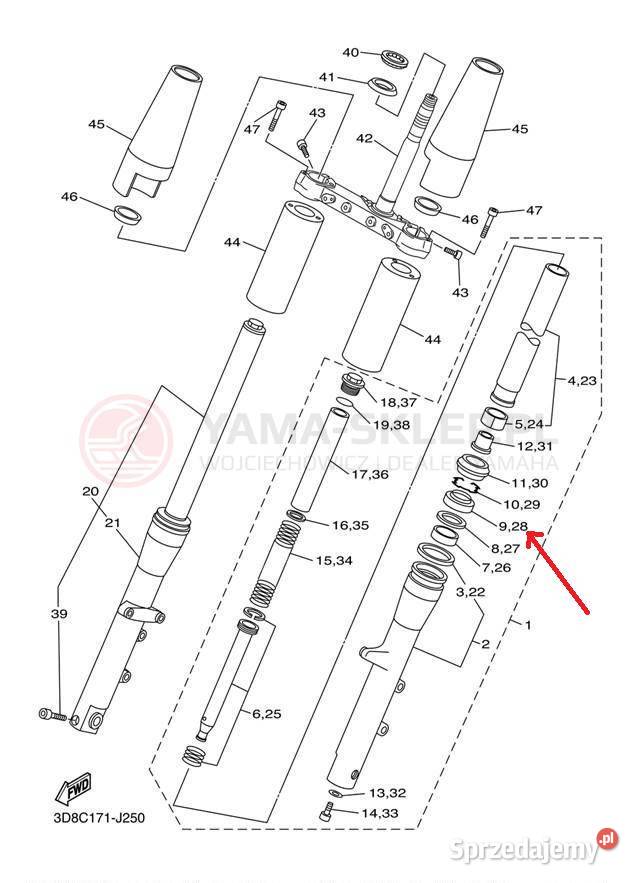 Uszczelnienie olejowe amortyzatora Yamaha VStar Kielce