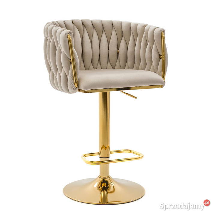 Hoker beżowozłoty krzesło barowe Luxury Glamour Hokery Golkowice