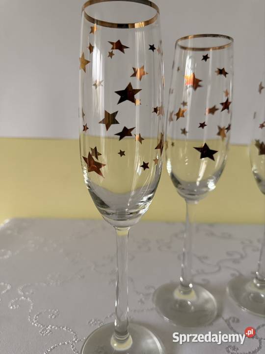 Kieliszki do Szampana 200 ml Złote Gwiazdki Czerwionka-Leszczyny