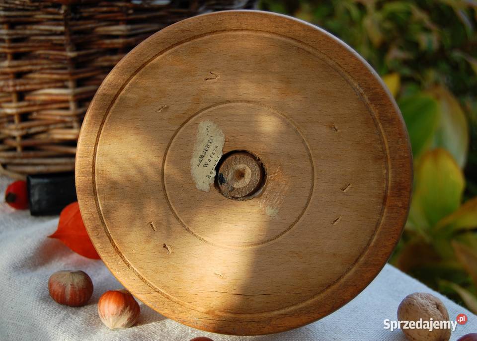 Straszny dziadunio Drewniany rzeźbiony dziadek beżowy Lublin