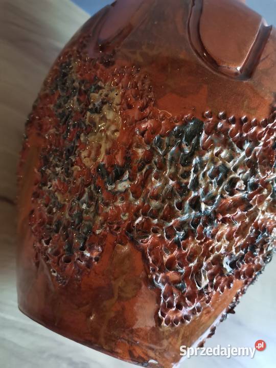 Stary duży ciężki wazon ceramika design PRL 1960