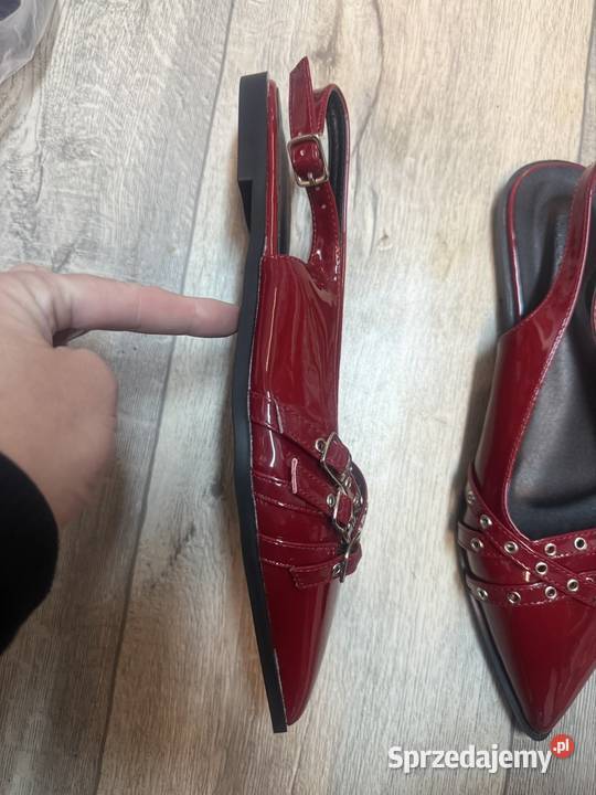 40 Bordowe czerwone baleriny wieczorowe z sprzedam