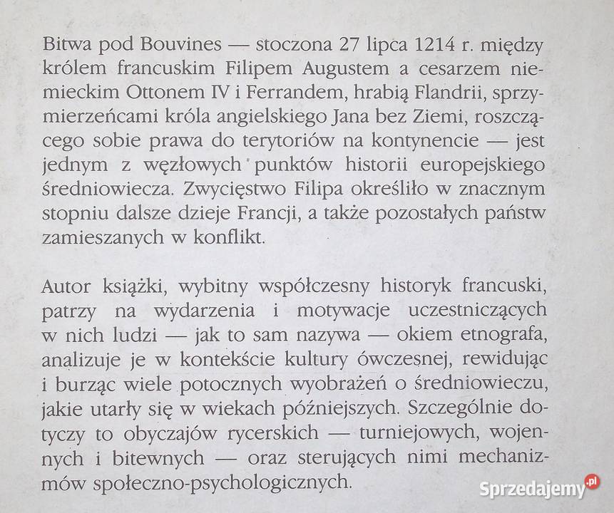 H Duby Bitwa pod Boudines 1214 Warszawa