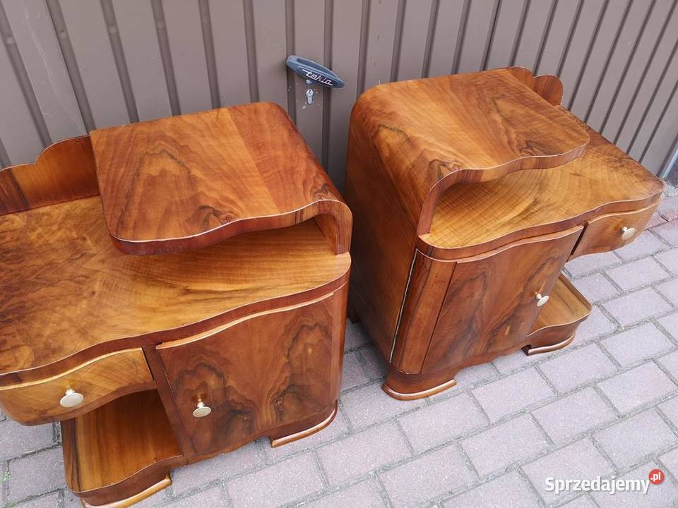 Stoliki Szafki Nocne Art Deco Orzech Stare Antyk Swarzędz