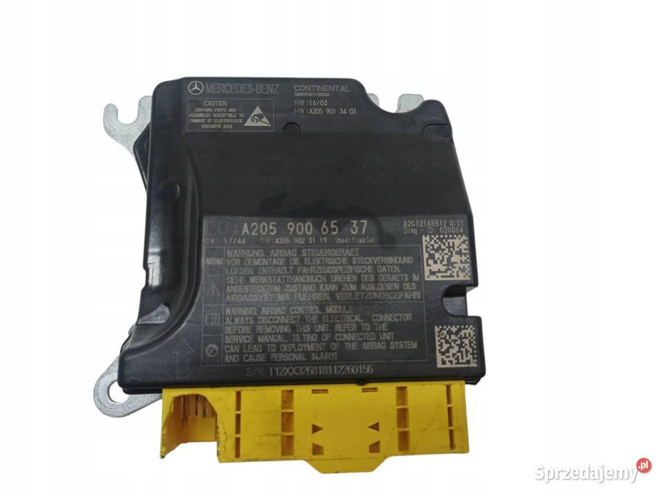 SENSOR AIRBAG A2059006537 MercedesBenz Cklasa IV osobowe Komputery