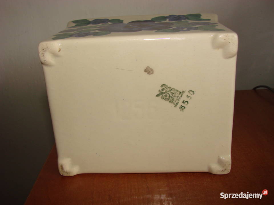 Włocławek fajansowy pojemnik kuchenny solniczka Pruszcz Gdański
