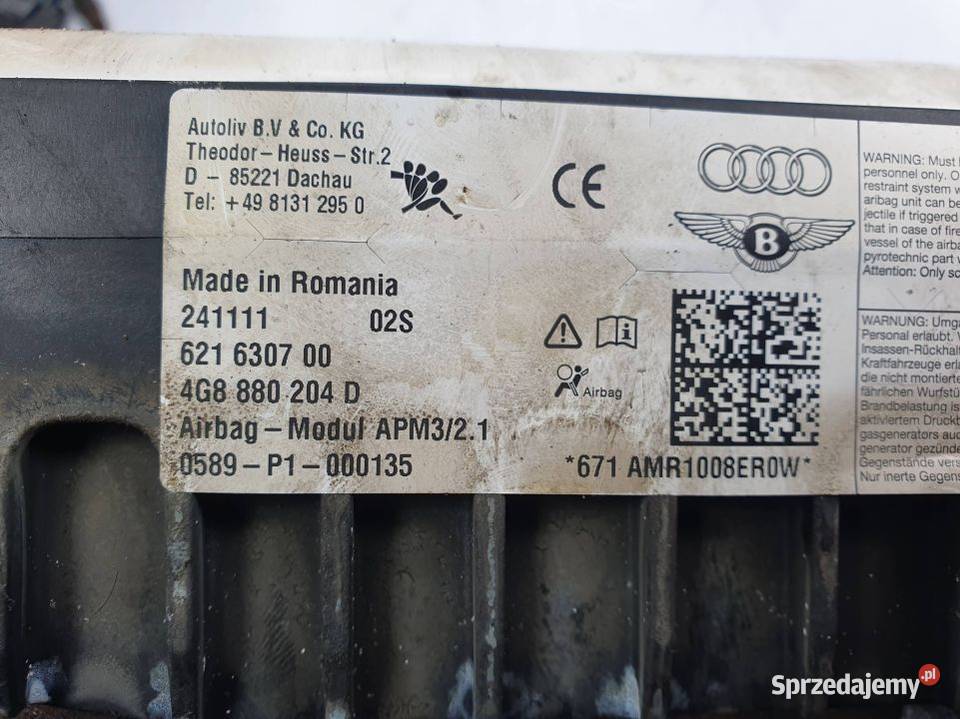 PODUSZKA AIRBAG AUDI A6 C7 4G8880204D Motoryzacja kujawsko-pomorskie