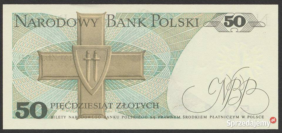 Polska 50 złotych 1975 stan bankowy UNC Łódź