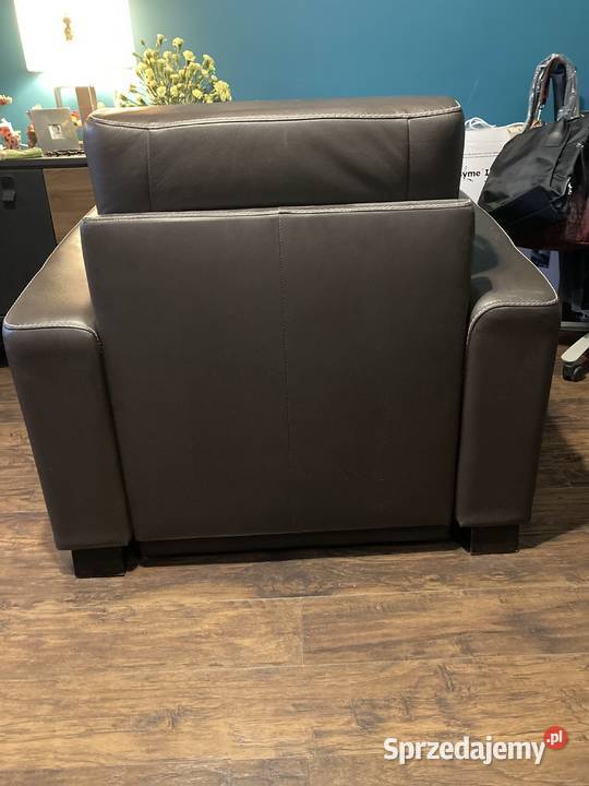 Fotel skórzany klubowy 96cm mazowieckie Warszawa