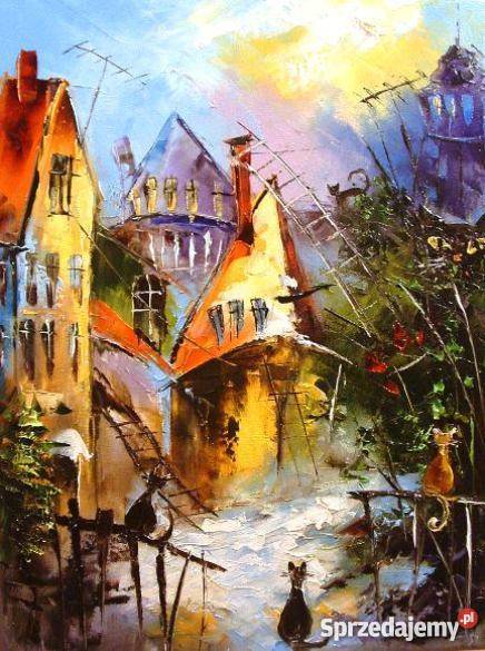 Koty Obraz plejny 40x30 szpachla sprzedam