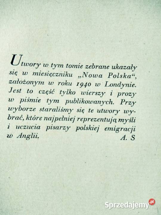 Unikatowe książki Literatura na Emigracji Warszawa sprzedam