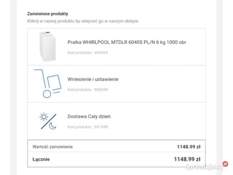 Pralka Whirlpool MTDLR 6040S N 6 Lublin sprzedam