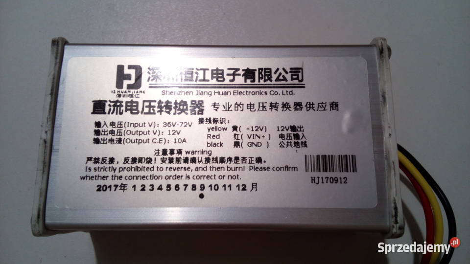 Przetwornica 36v72v na 12v 10A DCDC hulajnoga Warszawa sprzedam