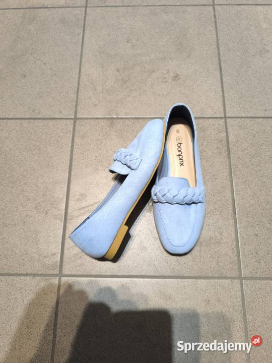 BALERINY Loafersy z plecionym paskiem BONPRIX 38 Kamień Pomorski