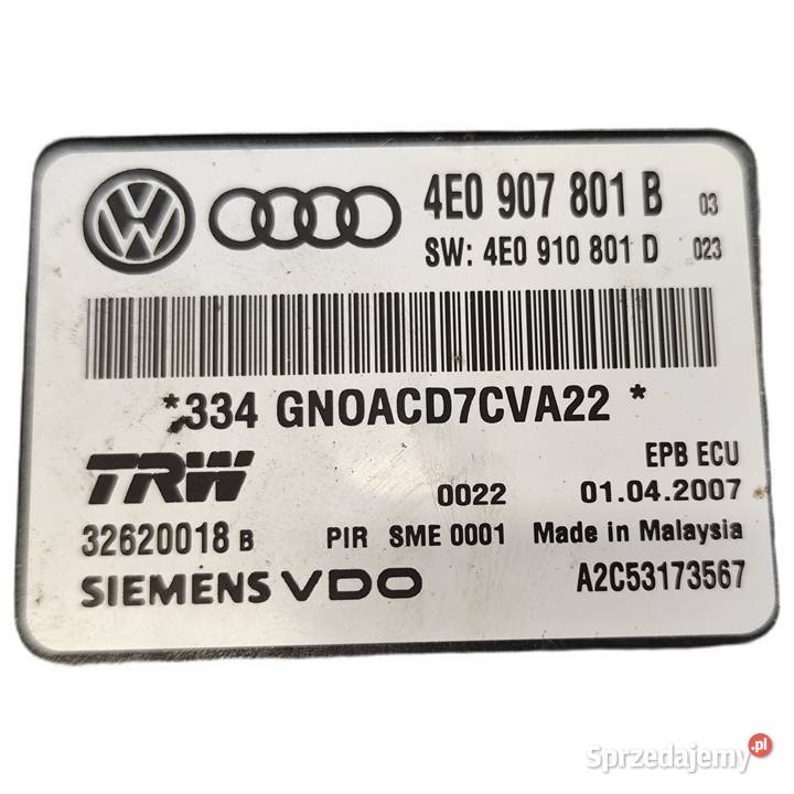 Audi A8 D3 Sterownik Moduł Hamulca Ręcznego Części samochodowe