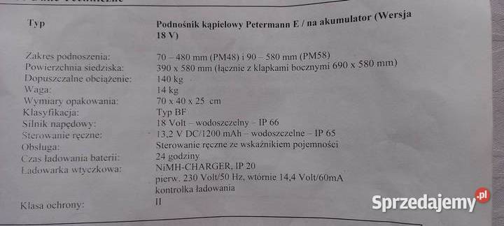 Podnośnik wannowy z pilotem Łódź