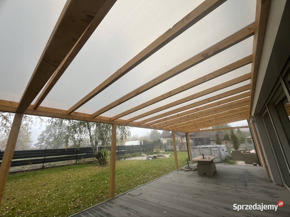 Zadaszenie tarasu pergola wiata poliwęglan Wykonanie wejść i tarasów