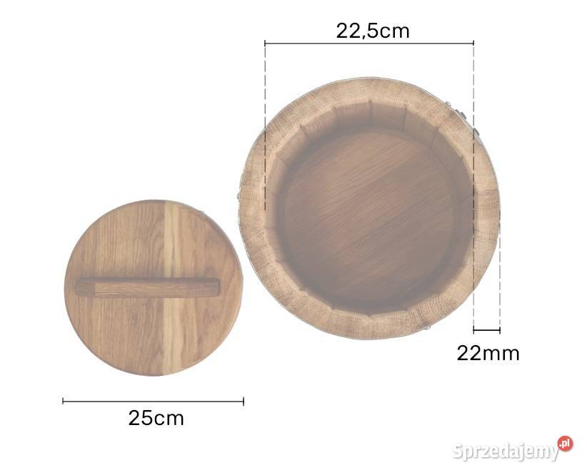 BECZKA DĘBOWA DO KISZENIA 10 L BECZKA POKRYWA sprzedam