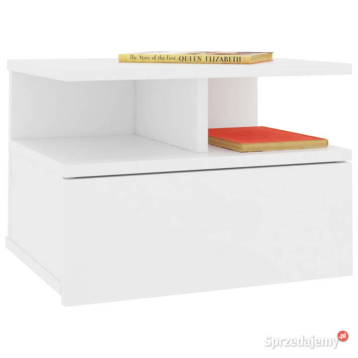 Wisząca szafka nocna biała 40x31x27 materiał