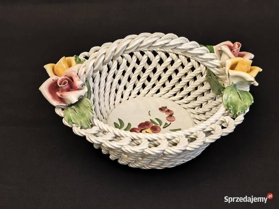Koszyk porcelanowy ażurowy pleciony włoski Chełm sprzedam
