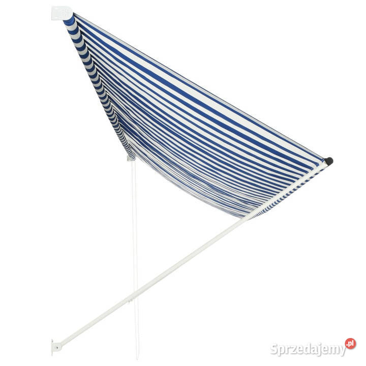 Markiza zwijana 400 x 150 białoniebieska