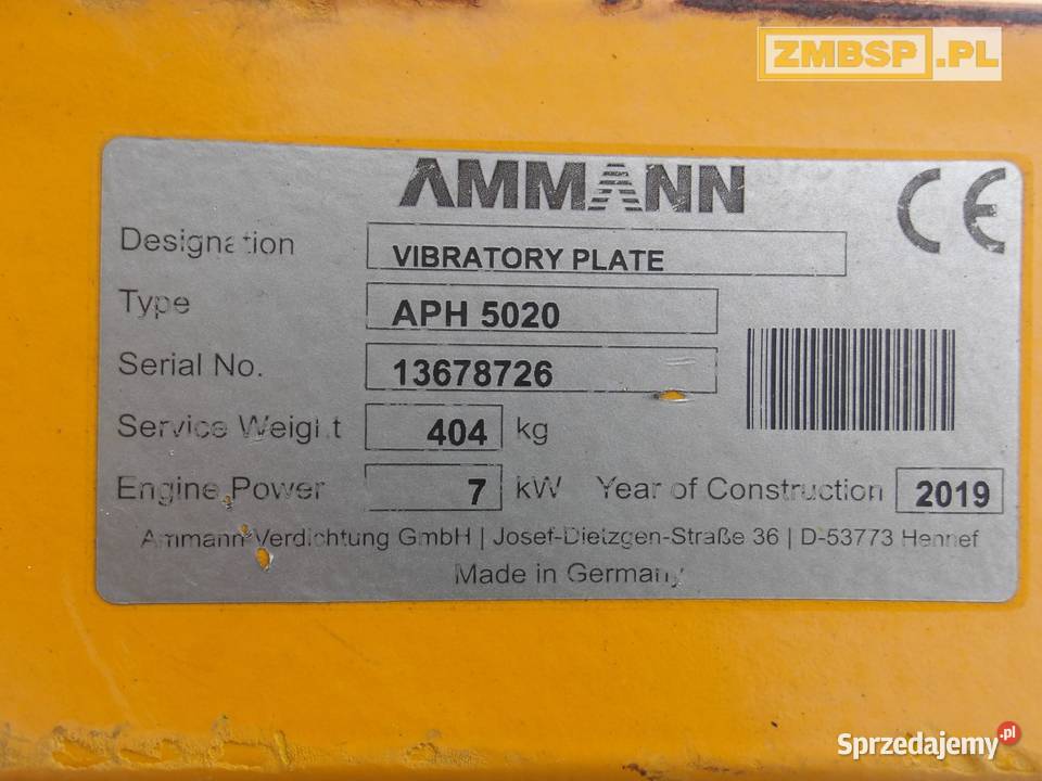 Zagęszczarka rewersyjna Ammann APH5020 Pleszew