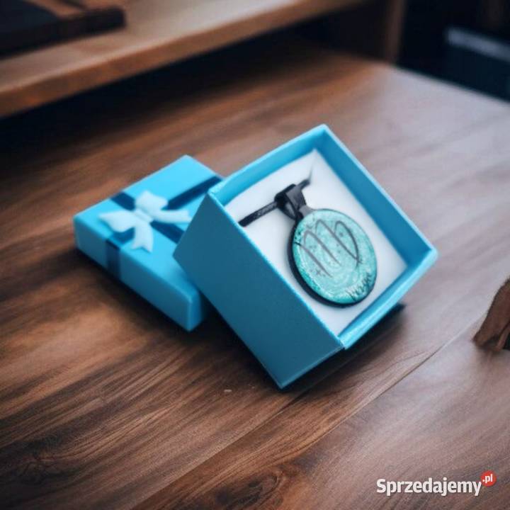 Turkusowy Naszyjnik z Żywicy Znak Zodiaku Panna Sanok sprzedam