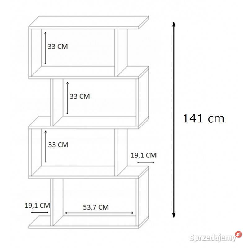Regał podłogowy stojąca Bask 4 Półka na książki