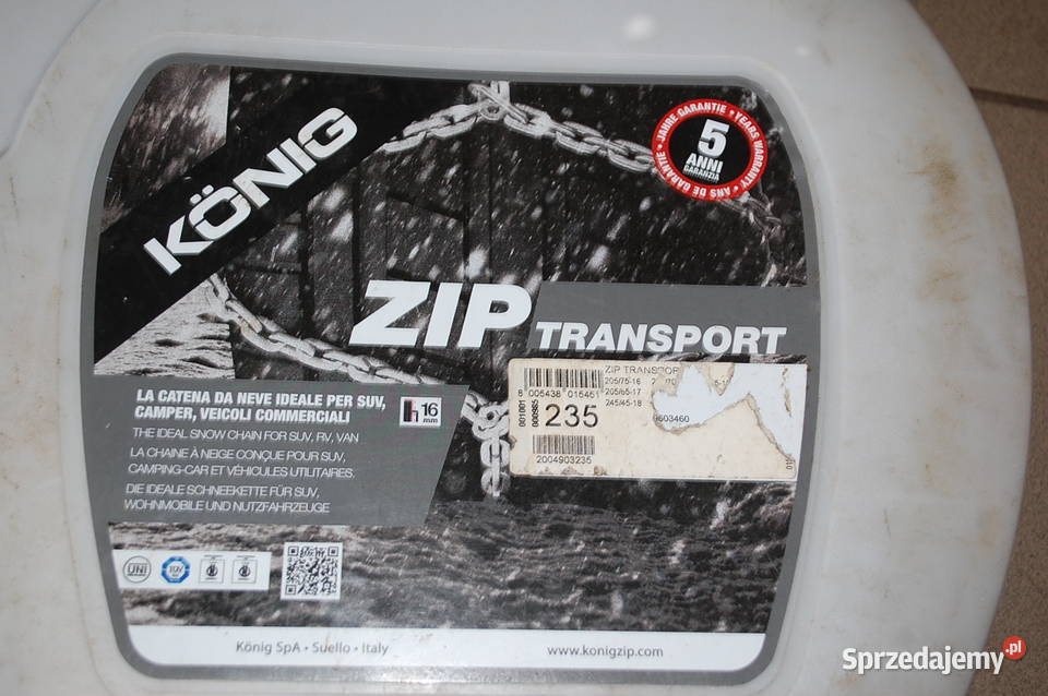 Łańcuchy śniegowe Knig Zip Transport gr 235 Dąbrowa Górnicza