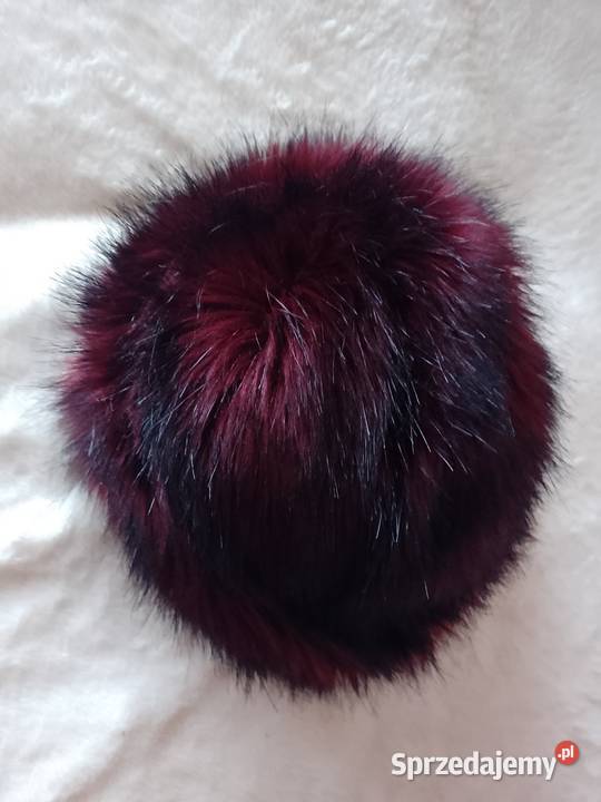 TED BAKERFutrzana bordowa czapka zimowa z Kraków