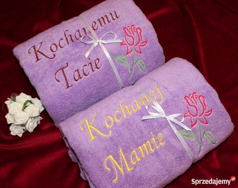 PREZENT Ręcznik na Dzień MATKI MAMY z napisem