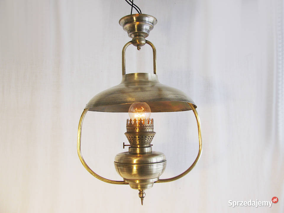 Lampa wisząca antyk mosiądz