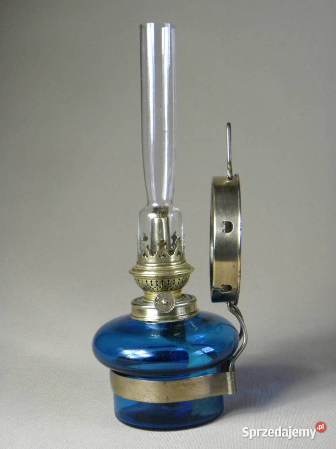 Stara lampa lampa naftowa kinkiet niebieski Legnica