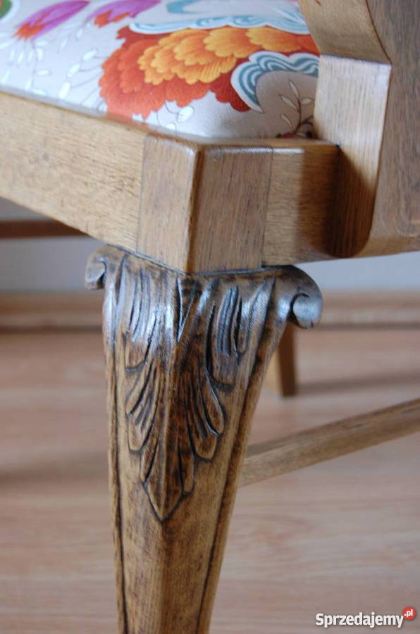 Stary fotel dębowy renowacji łódzkie Łódź sprzedam