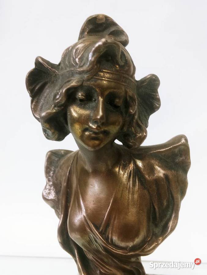 Henri Jacobs Rzeźba Kobieta w Czepcu Brąz Nowa Sól