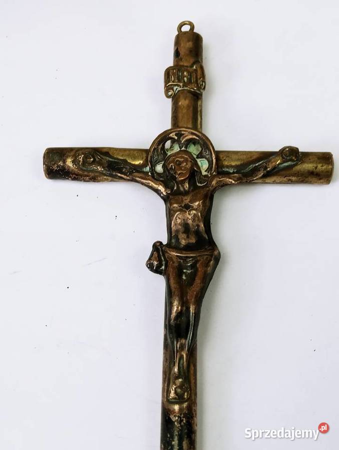 Zabytkowy Krzyż Srebro Jezus Chrystus Nowa Sól sprzedam