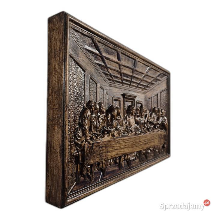 Płaskorzeźba w dębie Ostatnia Wieczerza Prezent
