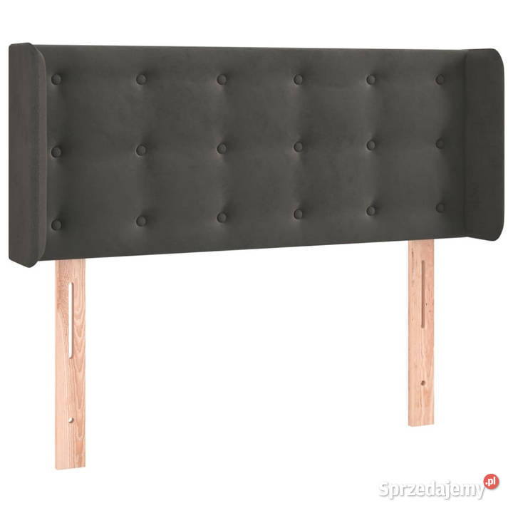 Zagłówek uszak ciemnoszary 103x16x7888 aksamit sprzedam