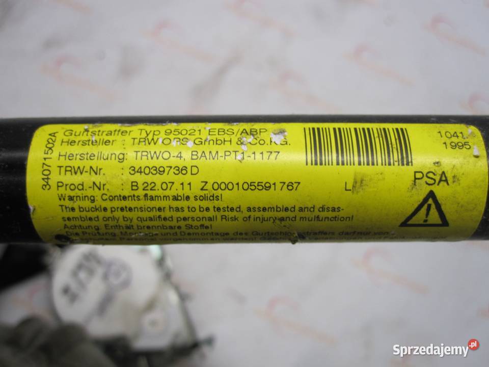 PEUGEOT 3008 pas bezpieczeństwa lewy przód Kielce sprzedam