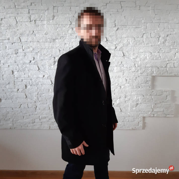 LASSAR Czarny wełniany płaszcz z grubego flauszu Kurtki i płaszcze Warszawa sprzedam