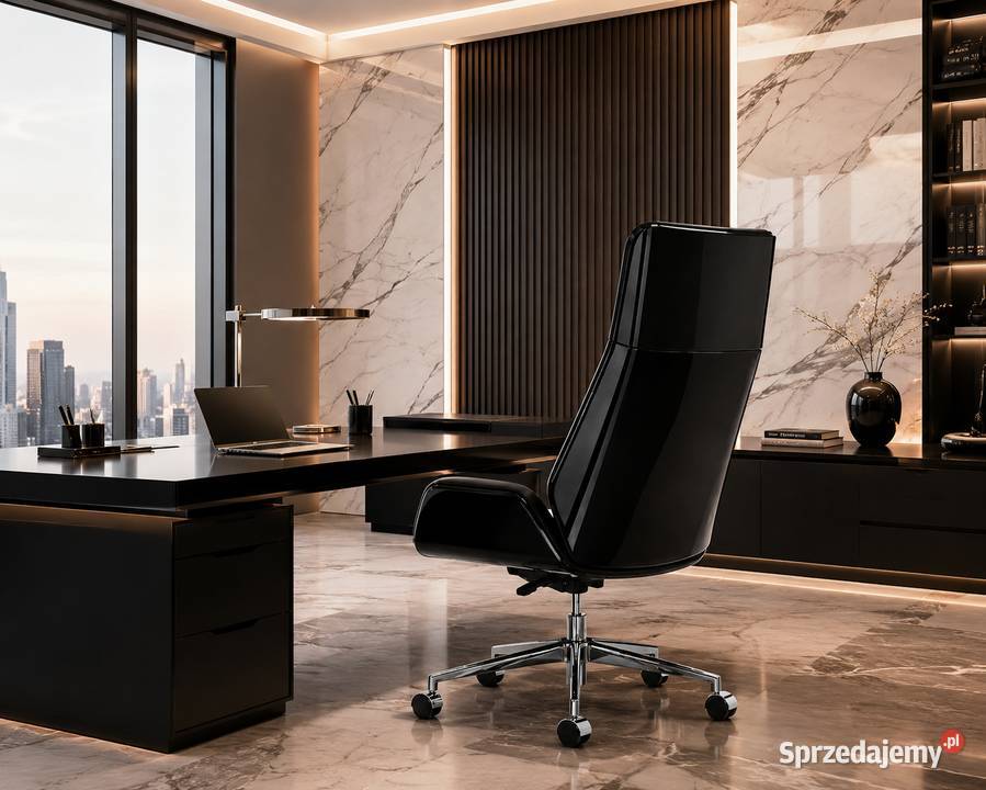 Czarny fotel gabinetowy Luxury Premium ze Golkowice