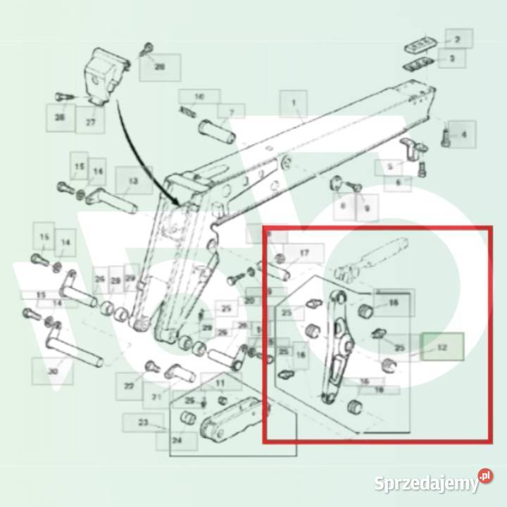 Łącznik łyżki Kiwak AZ71022 AZ55389 John Deere Wilkowo