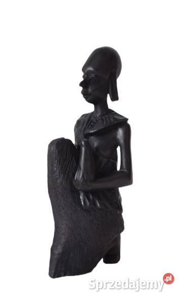 Figurka rzeźba afrykańska z hebanu Masajka czarny Lębork