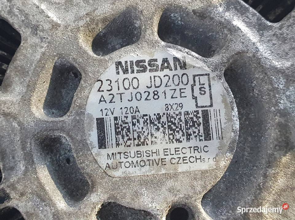 ALTERNATOR Nissan Qashqai 20 16V 23100JD200 osobowe Rudka