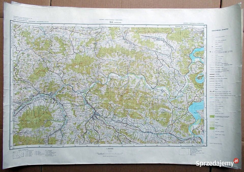 Mapy topograficzno administracyjne Limanowa sprzedam
