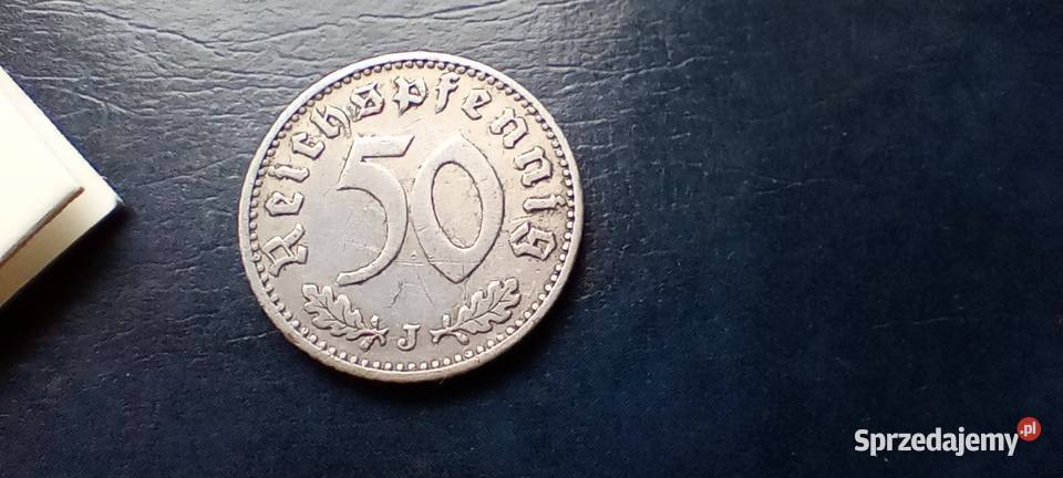 Stare monety 50 fenig 1935 J Niemcy Numizmatyka Lesko
