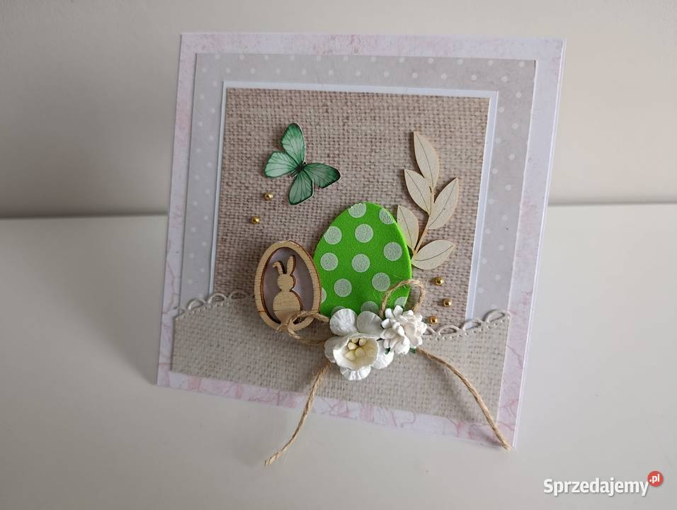 Kartka ręcznie robiona Świąteczna Wielkanoc 2 Rękodzieło Łódź
