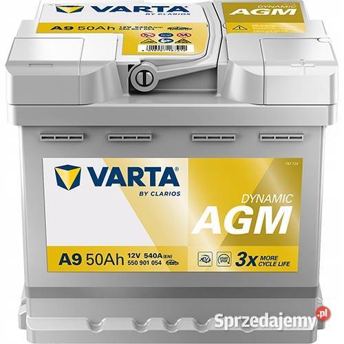Akumulator Varta A9 12V 50Ah 540A P AGM dolnośląskie Jelcz-Laskowice