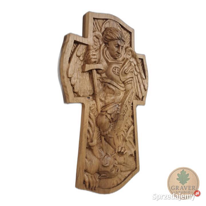 Płaskorzeźba Archanioł Michał prezent na Chrzest Malechowo