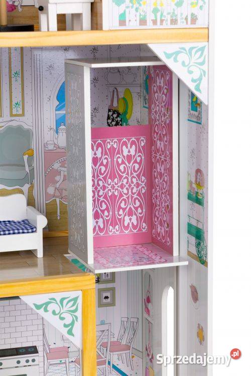 Duży drewniany domek lalek winda mebelki Bielsk Podlaski